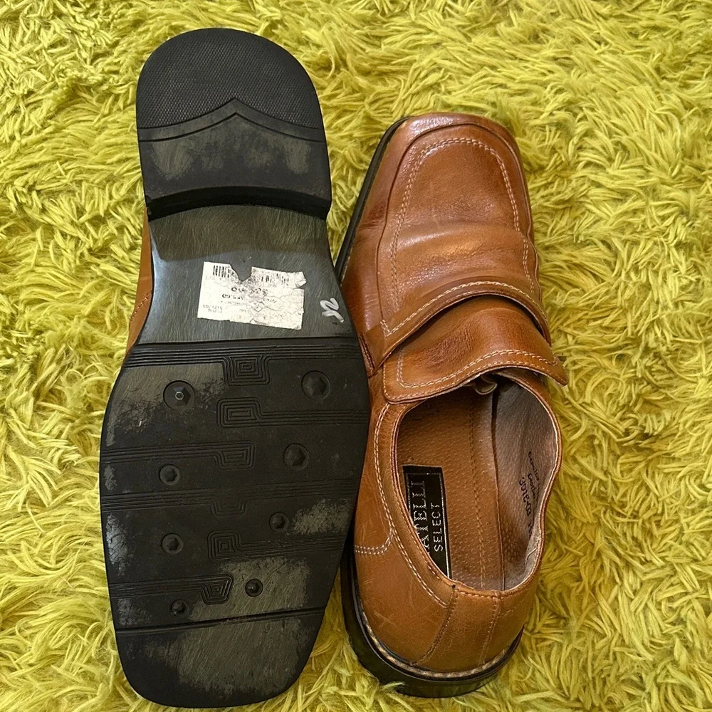 Brown Leather Slip-On Loafers Men’s Classic Dress Casual Shoes Size 11